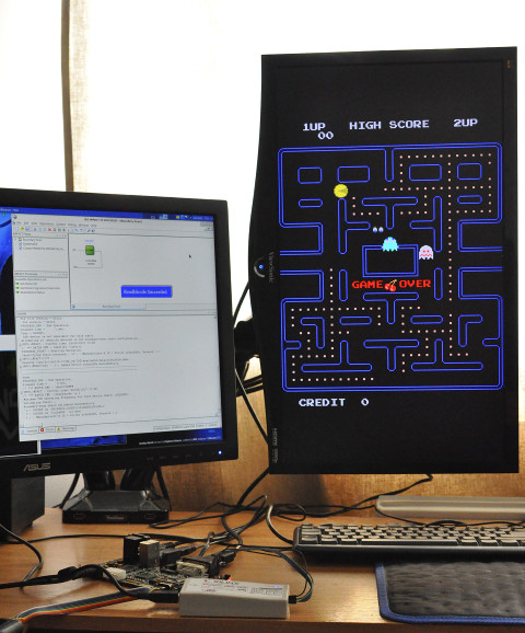 FPGA Arcade running the Pac-Man core