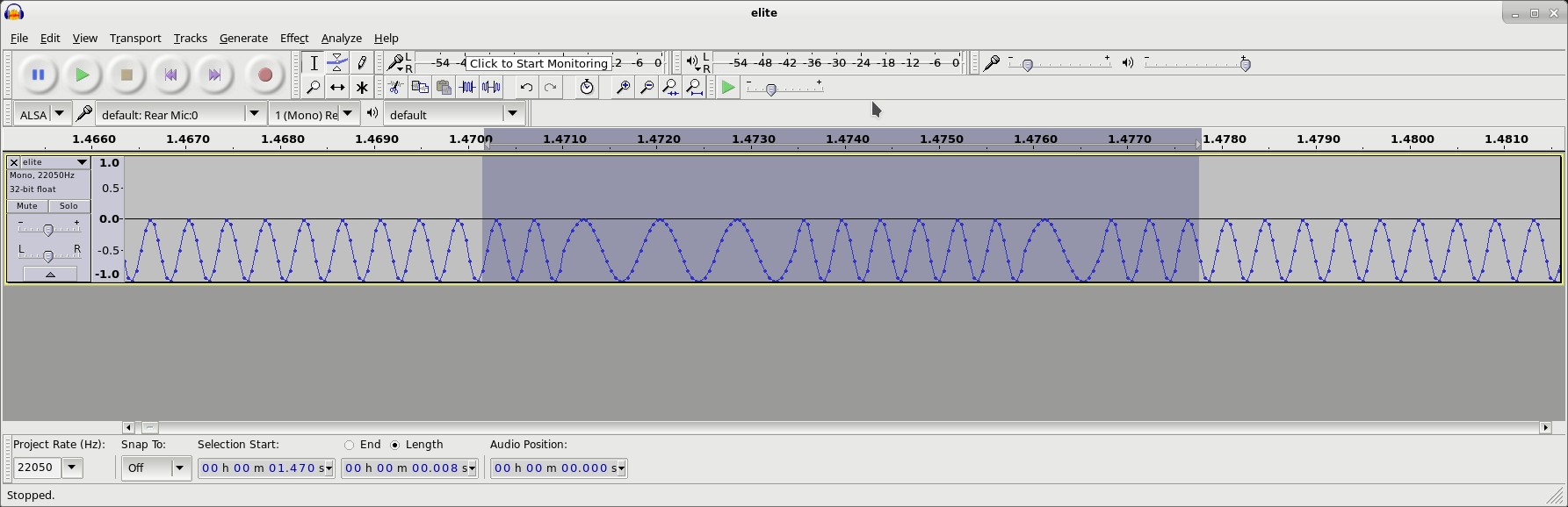 Electron Tape Waveform