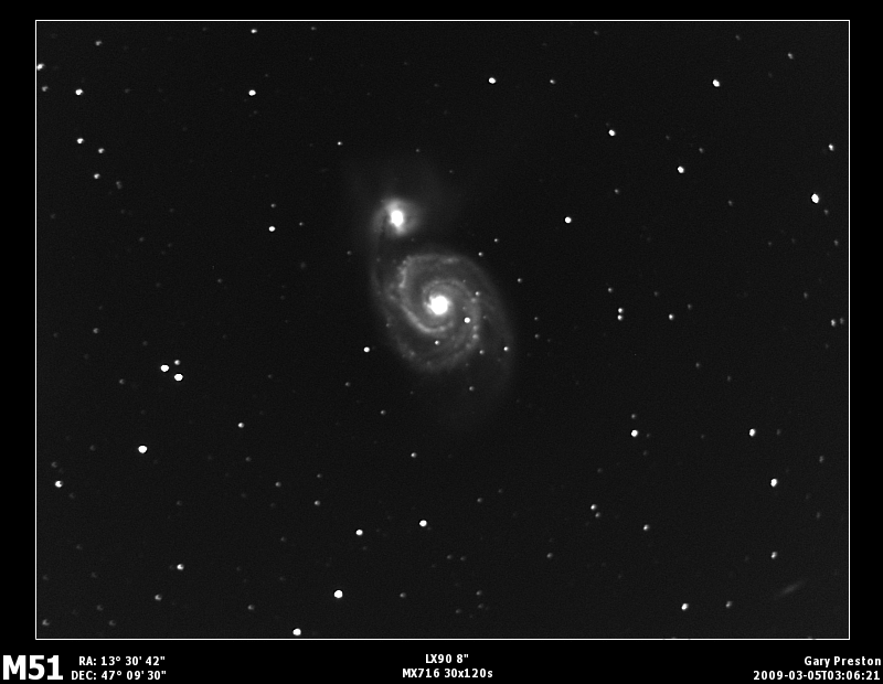 M51 With a high pass filter applied.